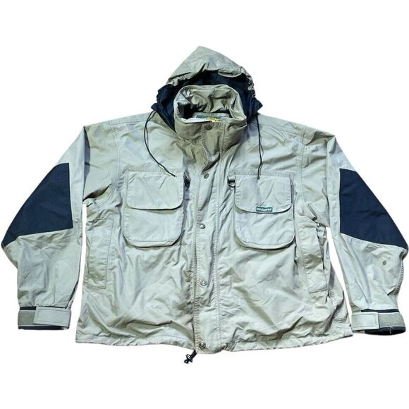 Hodgman Hunting/Fishing Jacket Coat Hooded Mens Sz XL Khaki/black Waterproof - Picture 1 of 7